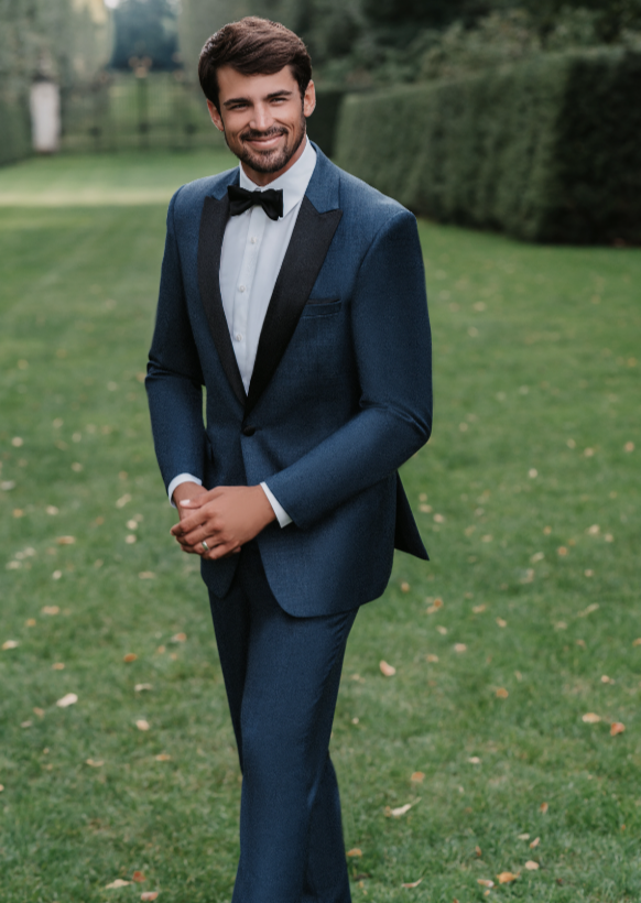 Ridge Denim Blue Tuxedo by Allure Men